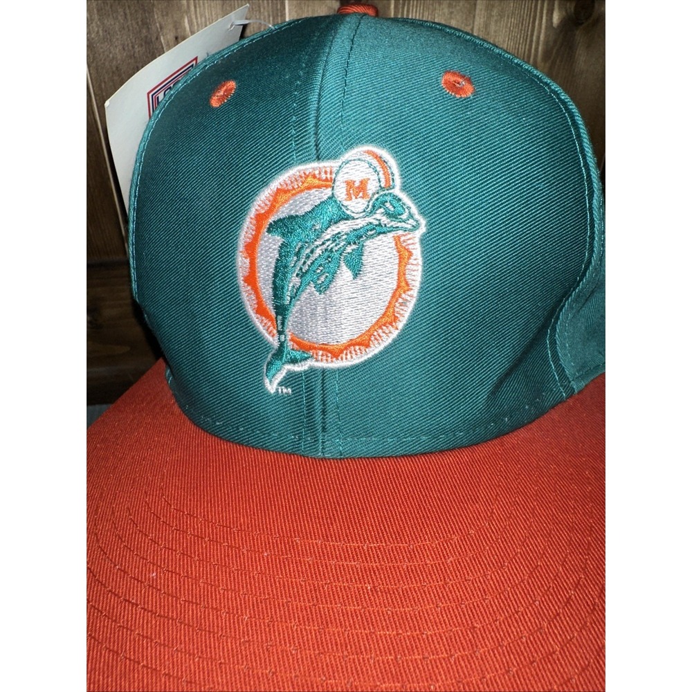 NWT Vintage 90s Logo 7 Team NFL Miami Dolphins SnapBack Hat Sports‎ Football - Picture 6 of 14